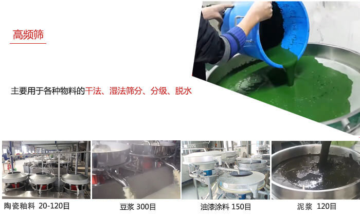 用于各種物料的干法，濕法，分級(jí)，脫水等功能