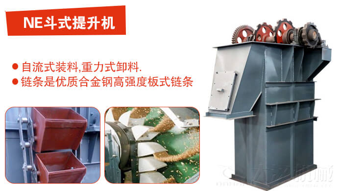 斗式提升機(jī)有：板鏈?zhǔn)?，皮帶式等多種形式主要依靠料斗完成物料的提升目的。